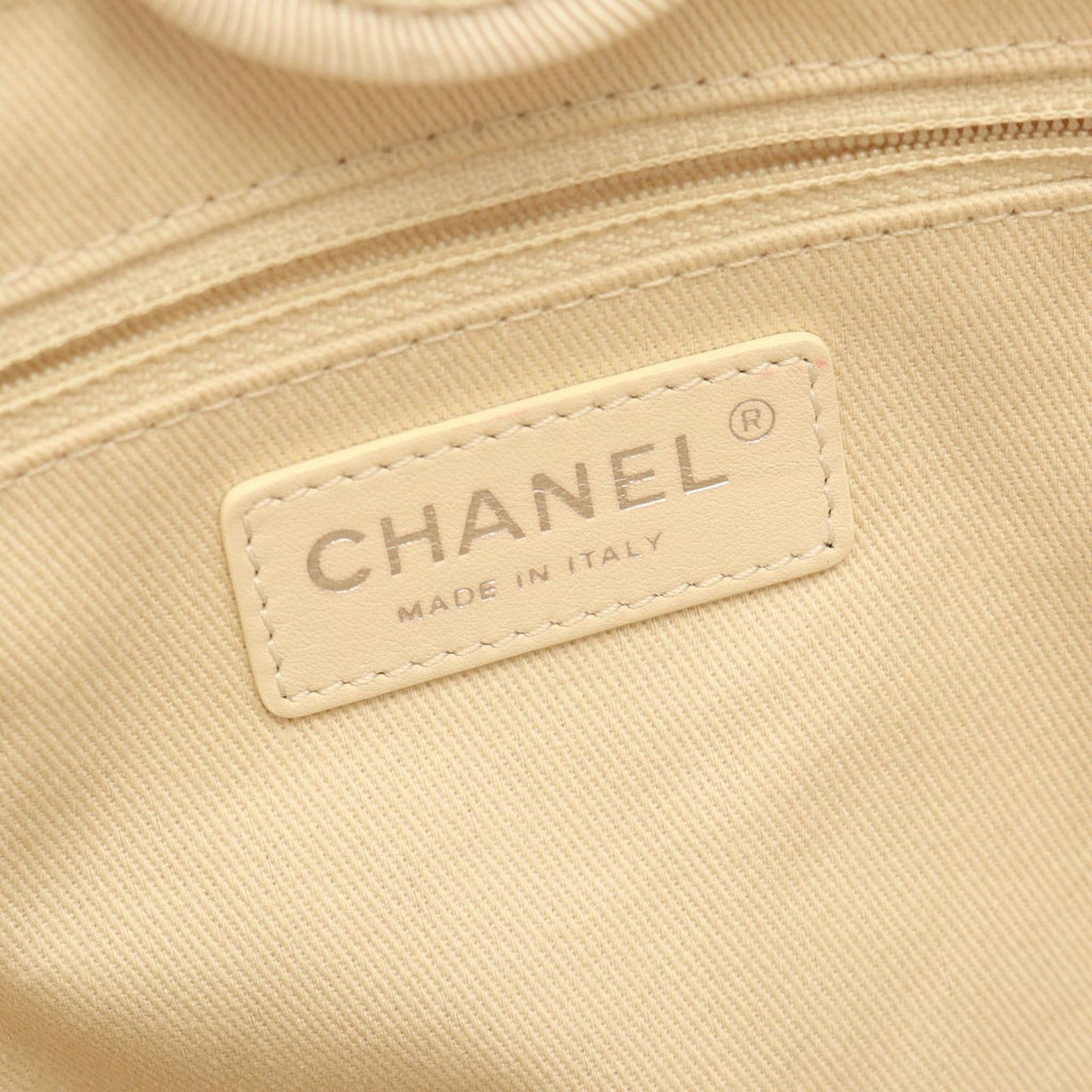 Chanel Tote Deauville PM Off White Canvas Leather Chain PM — view 4