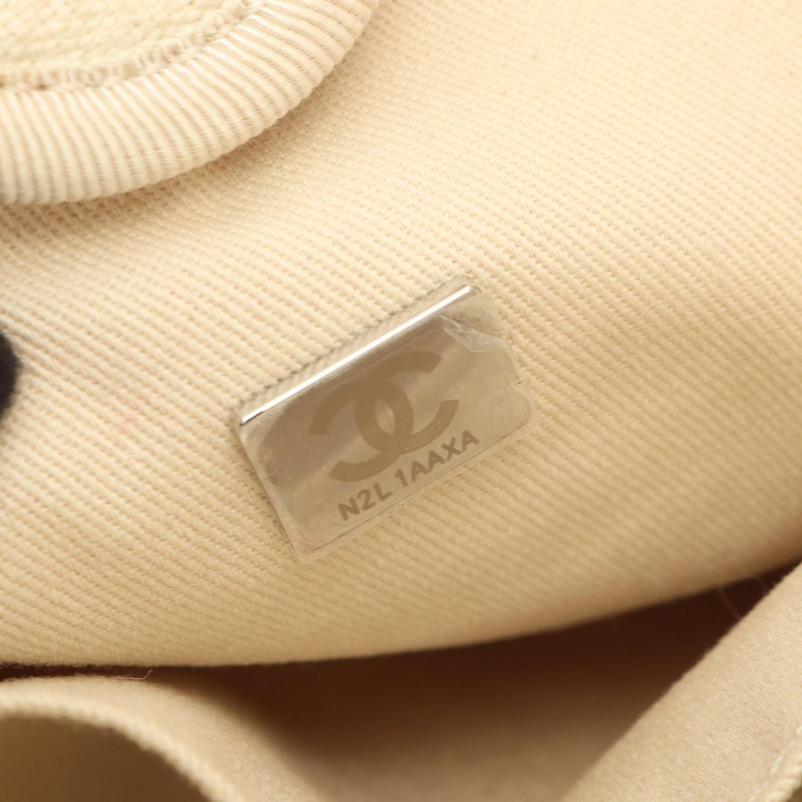 Chanel Tote Deauville PM Off White Canvas Leather Chain PM — view 5