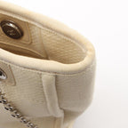Chanel Tote Deauville PM Off White Canvas Leather Chain PM — view 6