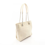 Chanel Tote Deauville PM Off White Canvas Leather Chain PM — view 2