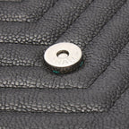 Chanel Shoulder Bag Chez Blanc Stitch Black Caviar Leather Chain Wallet — view 6