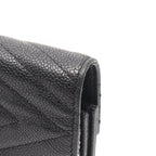 Chanel Shoulder Bag Chez Blanc Stitch Black Caviar Leather Chain Wallet — view 7