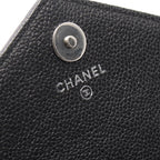 Chanel Shoulder Bag Chez Blanc Stitch Black Caviar Leather Chain Wallet — view 4