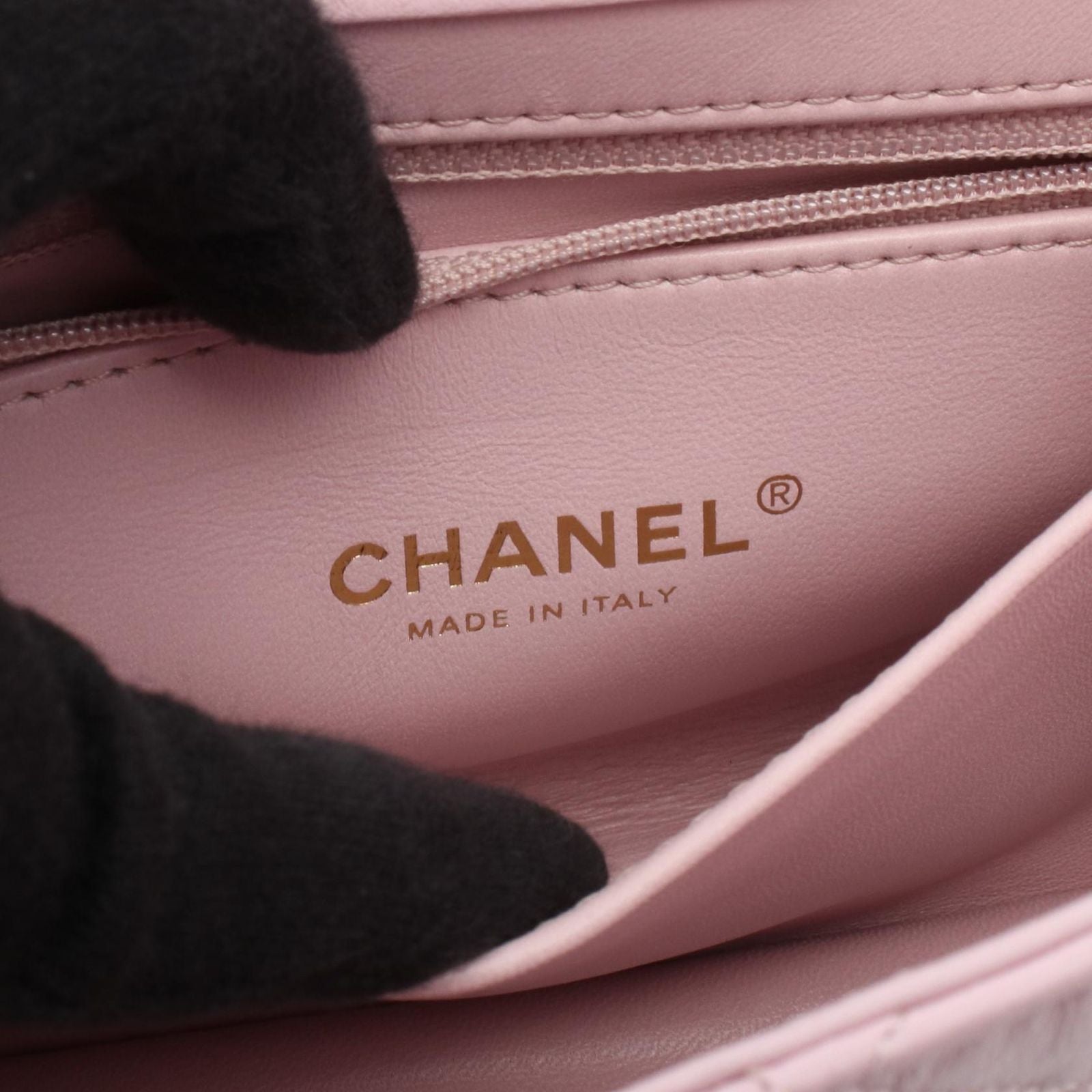 Chanel Shoulder Bag Quilted Top Handle Light Pink Leather Top 2-Way Chain — view 4