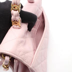 Chanel Shoulder Bag Quilted Top Handle Light Pink Leather Top 2-Way Chain — view 7