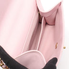 Chanel Shoulder Bag Quilted Top Handle Light Pink Leather Top 2-Way Chain — view 3