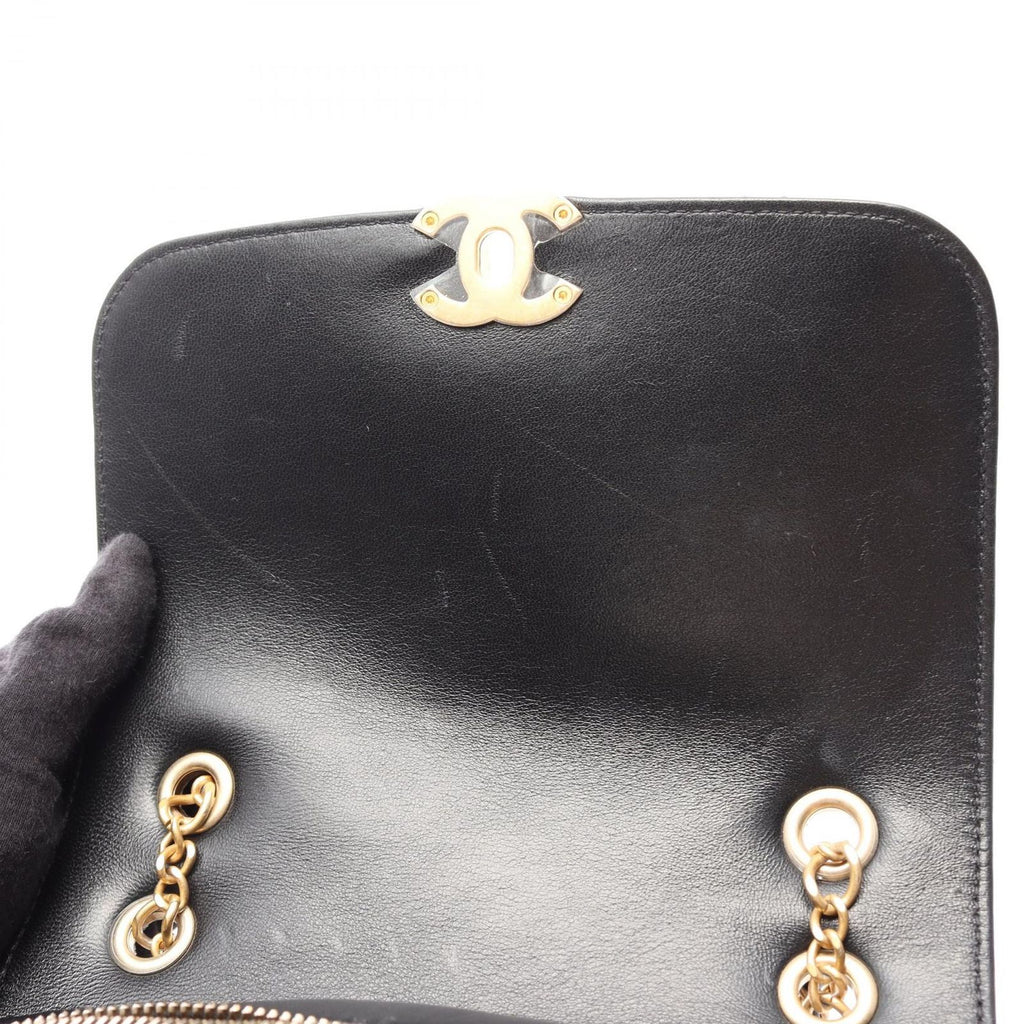 Chanel Backpack Quilted Square Chain Black Lambskin — view 7