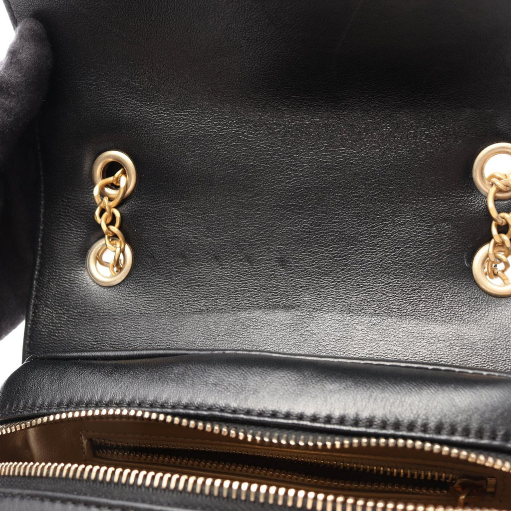 Chanel Backpack Quilted Square Chain Black Lambskin — view 8