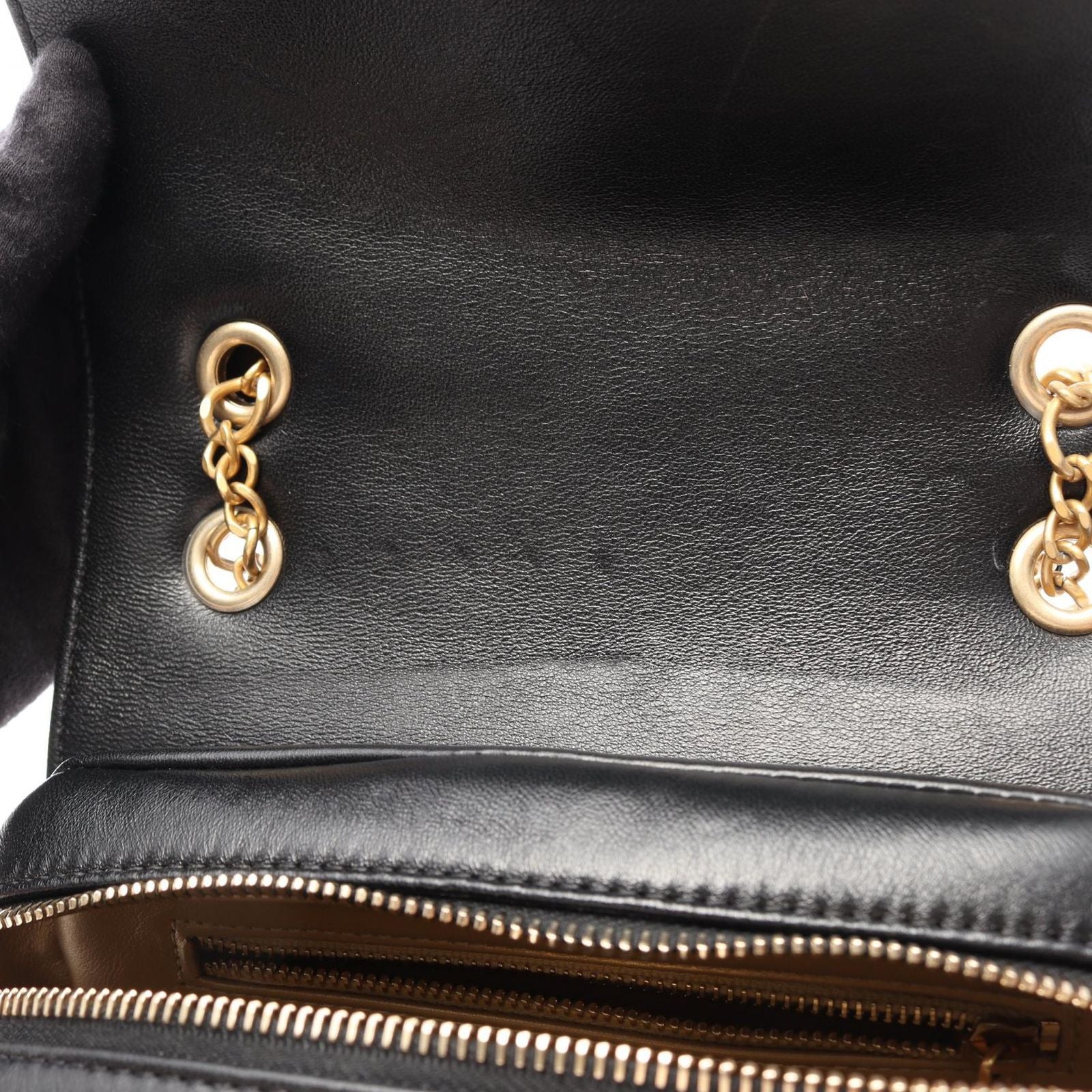 Chanel Backpack Quilted Square Chain Black Lambskin — view 8