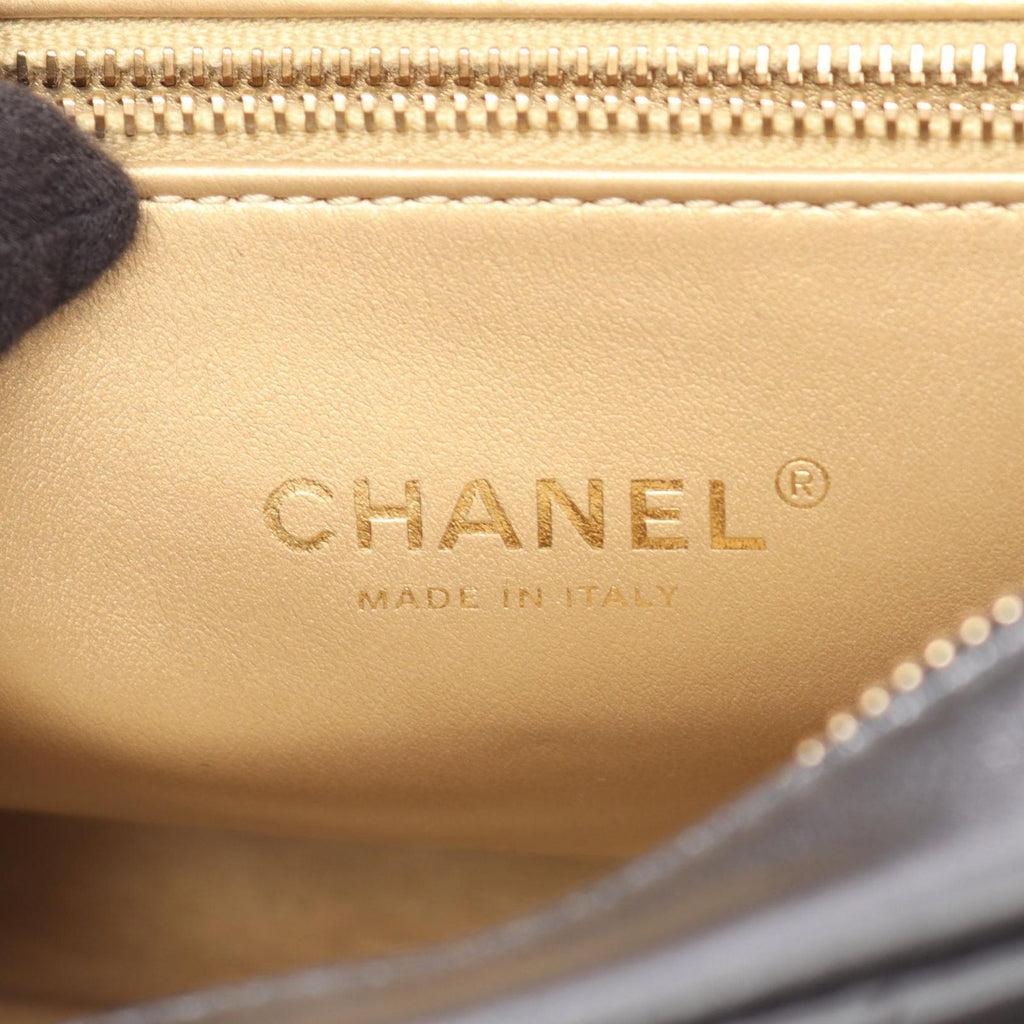 Chanel Backpack Quilted Square Chain Black Lambskin — view 4