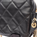 Chanel Backpack Quilted Square Chain Black Lambskin — view 9