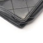 Chanel Shoulder Bag Quilted Black Leather Chain — view 7