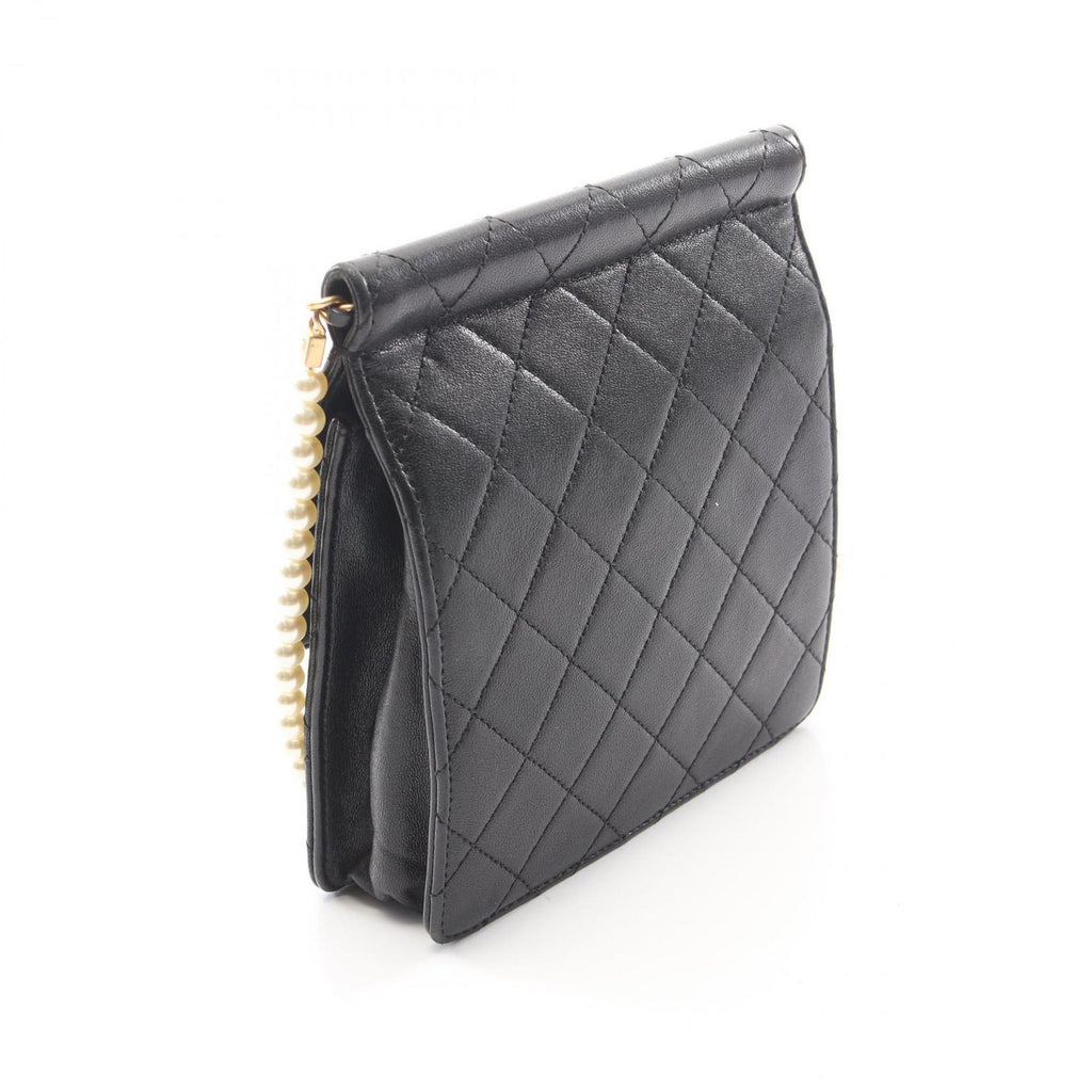 Chanel Shoulder Bag Quilted Black Leather Chain — view 2