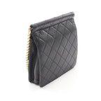 Chanel Shoulder Bag Quilted Black Leather Chain — view 2