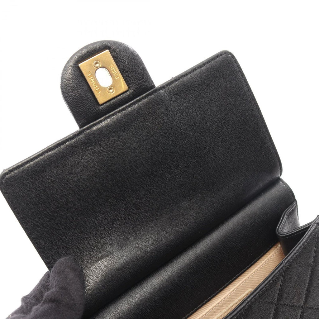 Chanel Shoulder Bag Quilted Black Leather Chain — view 6