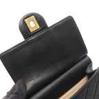 Chanel Shoulder Bag Quilted Black Leather Chain — view 6