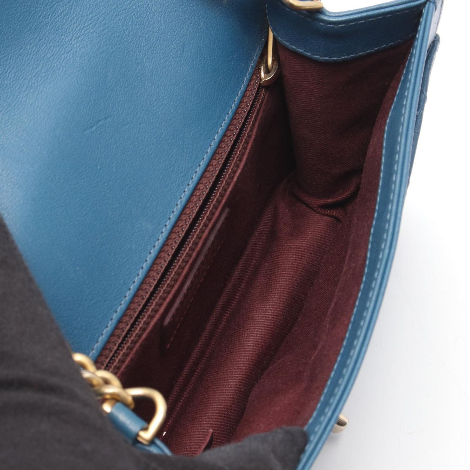 Chanel Shoulder Bag Quilted Blue Caviar Leather Chain — view 3