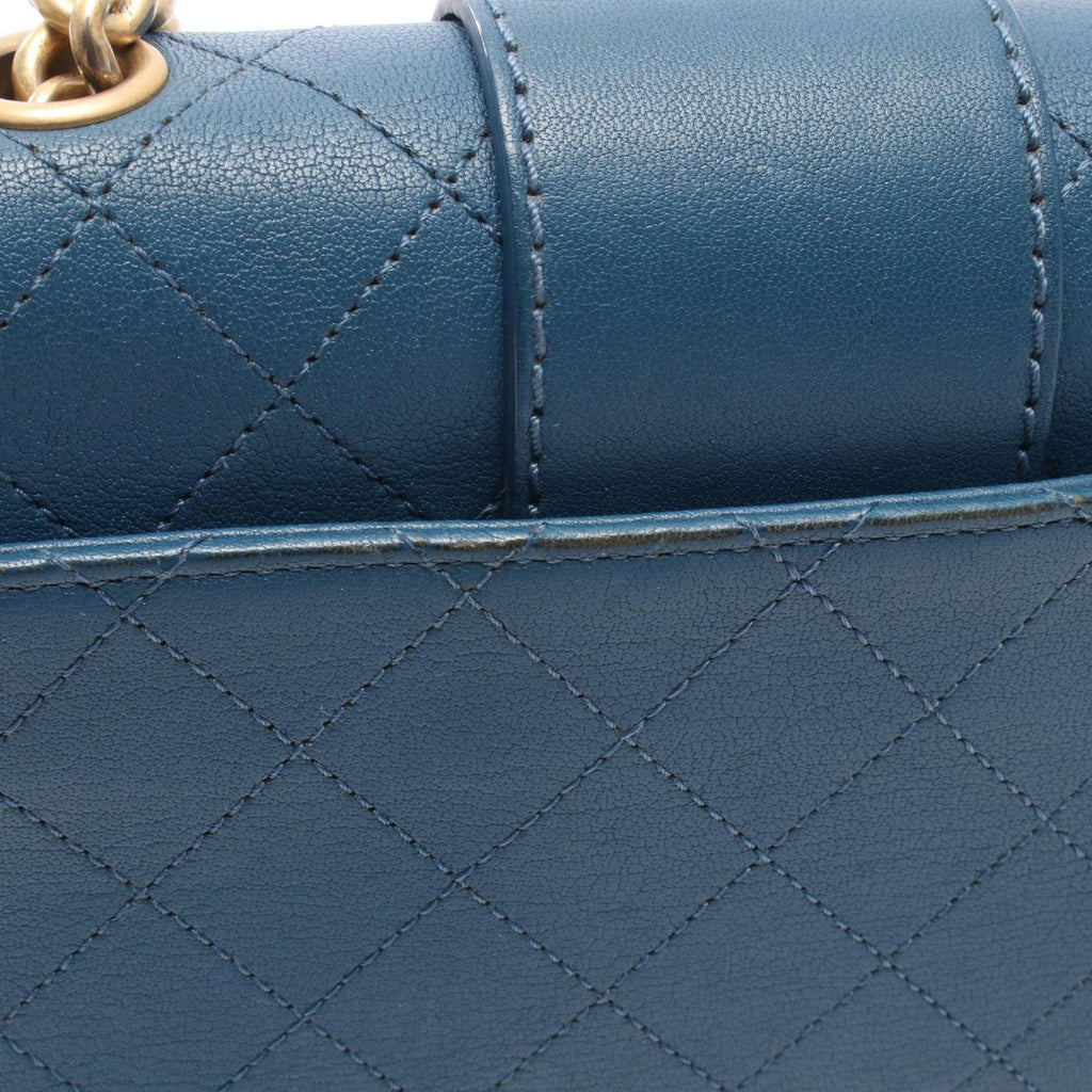 Chanel Shoulder Bag Quilted Blue Caviar Leather Chain — view 6