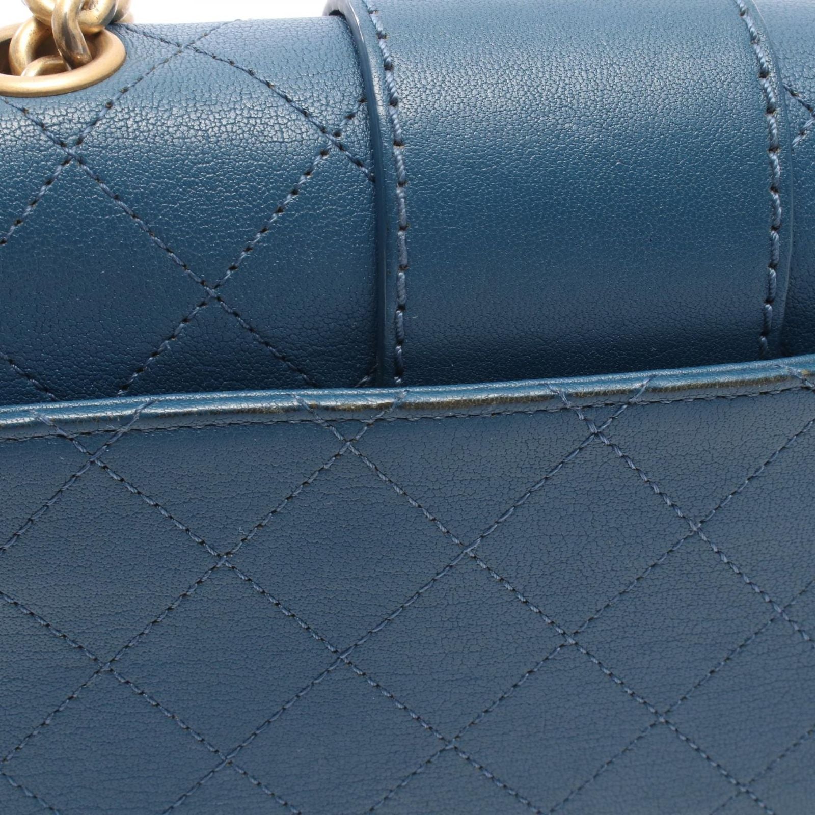 Chanel Shoulder Bag Quilted Blue Caviar Leather Chain — view 6