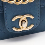 Chanel Shoulder Bag Quilted Blue Caviar Leather Chain — view 8