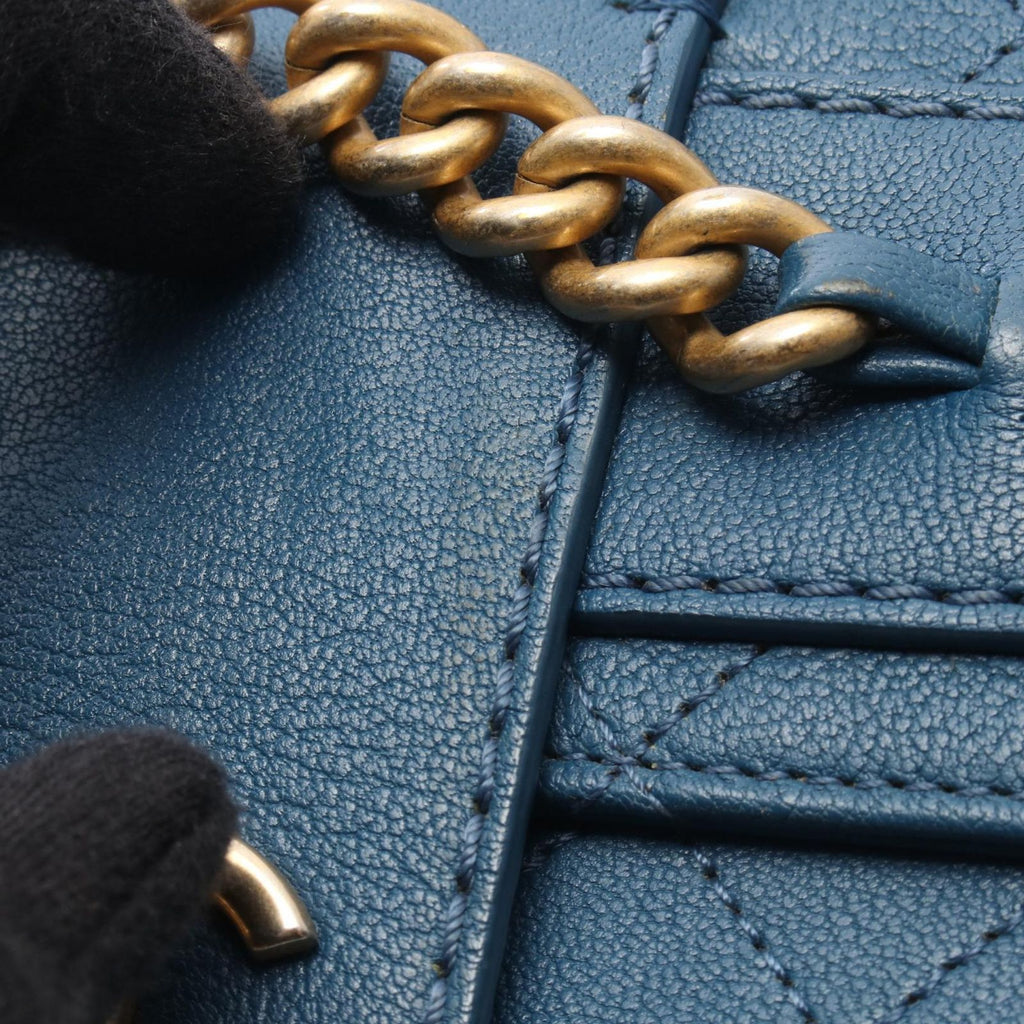 Chanel Shoulder Bag Quilted Blue Caviar Leather Chain — view 9