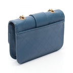 Chanel Shoulder Bag Quilted Blue Caviar Leather Chain — view 2