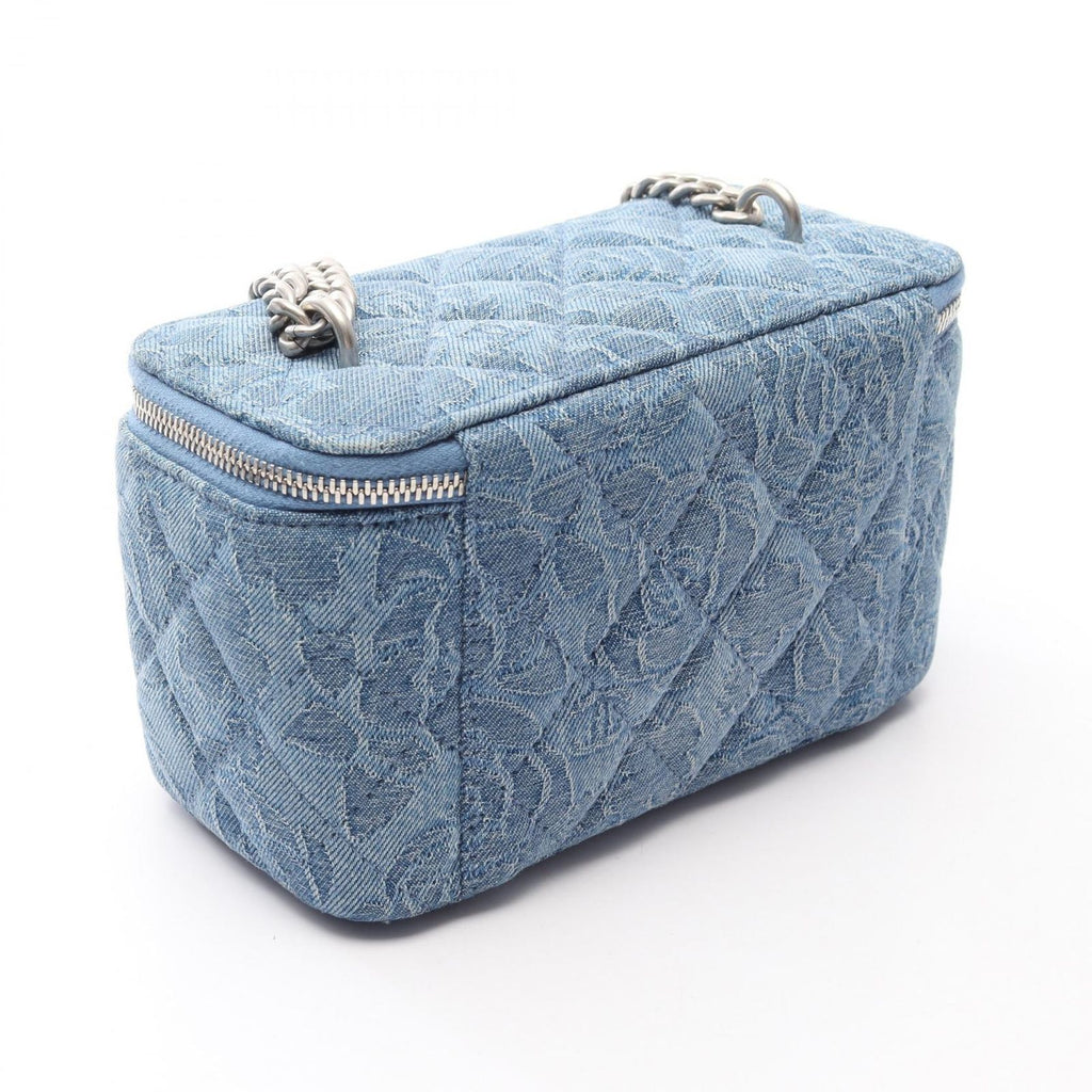 Chanel Shoulder Bag Quilted Vanity Denim Blue Chain — view 2