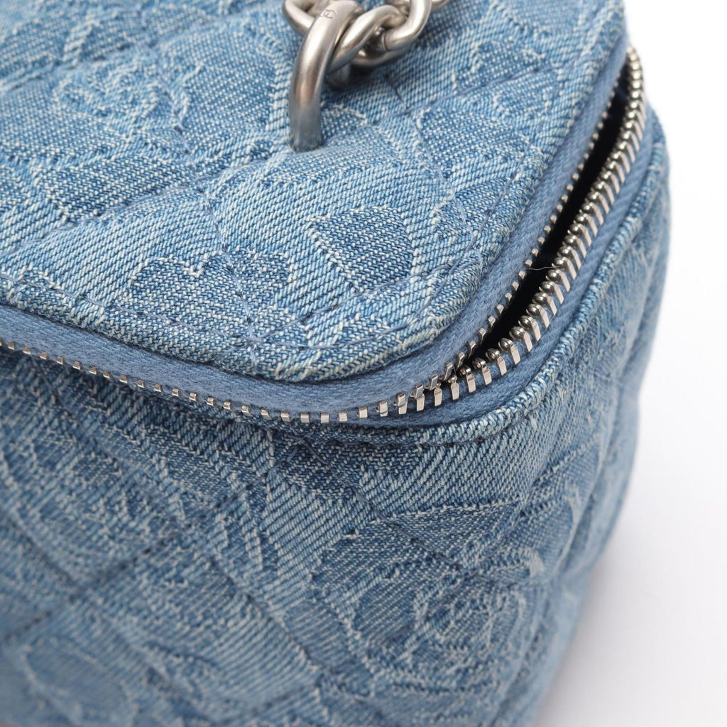 Chanel Shoulder Bag Quilted Vanity Denim Blue Chain — view 7