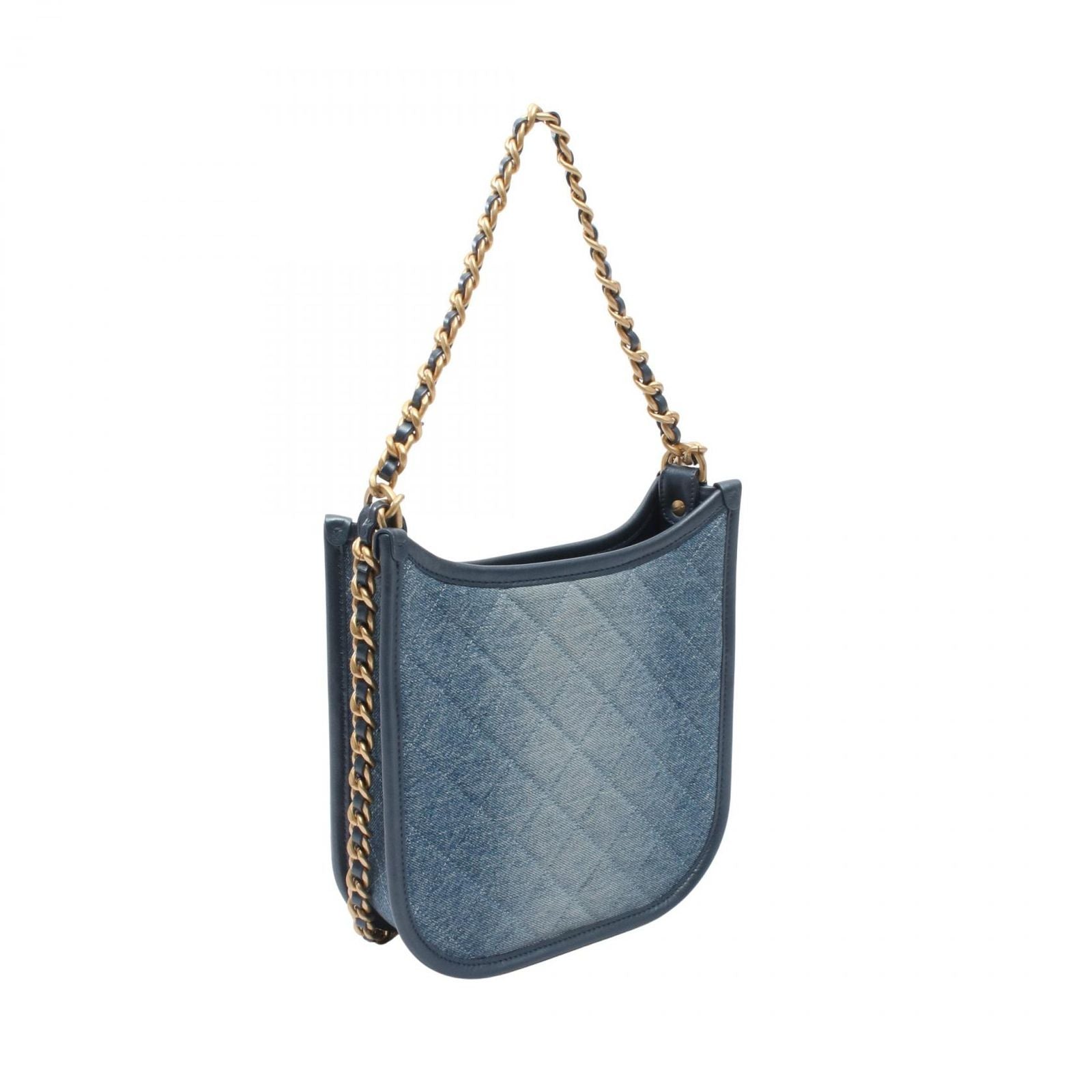 Chanel Shoulder Bag Quilted Hobo Denim Blue — view 2