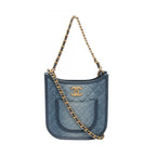Chanel Shoulder Bag Quilted Hobo Denim Blue