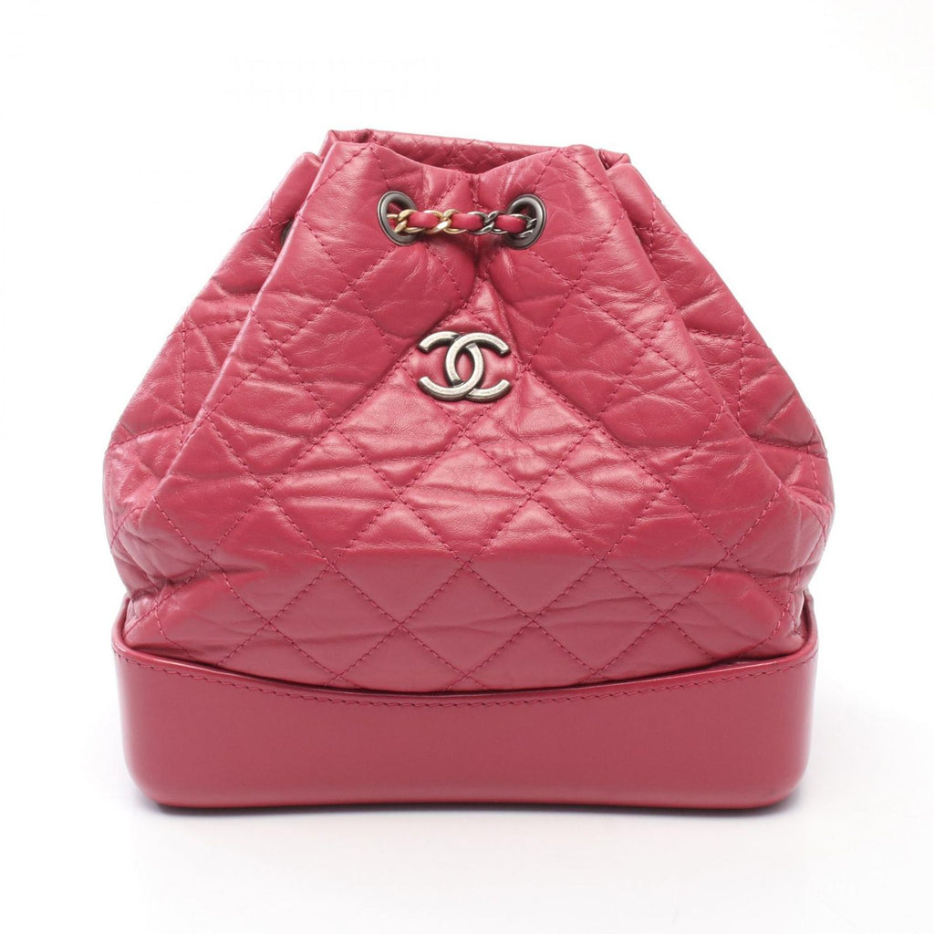Chanel Backpack Gabriel Small Magenta Leather de Chain