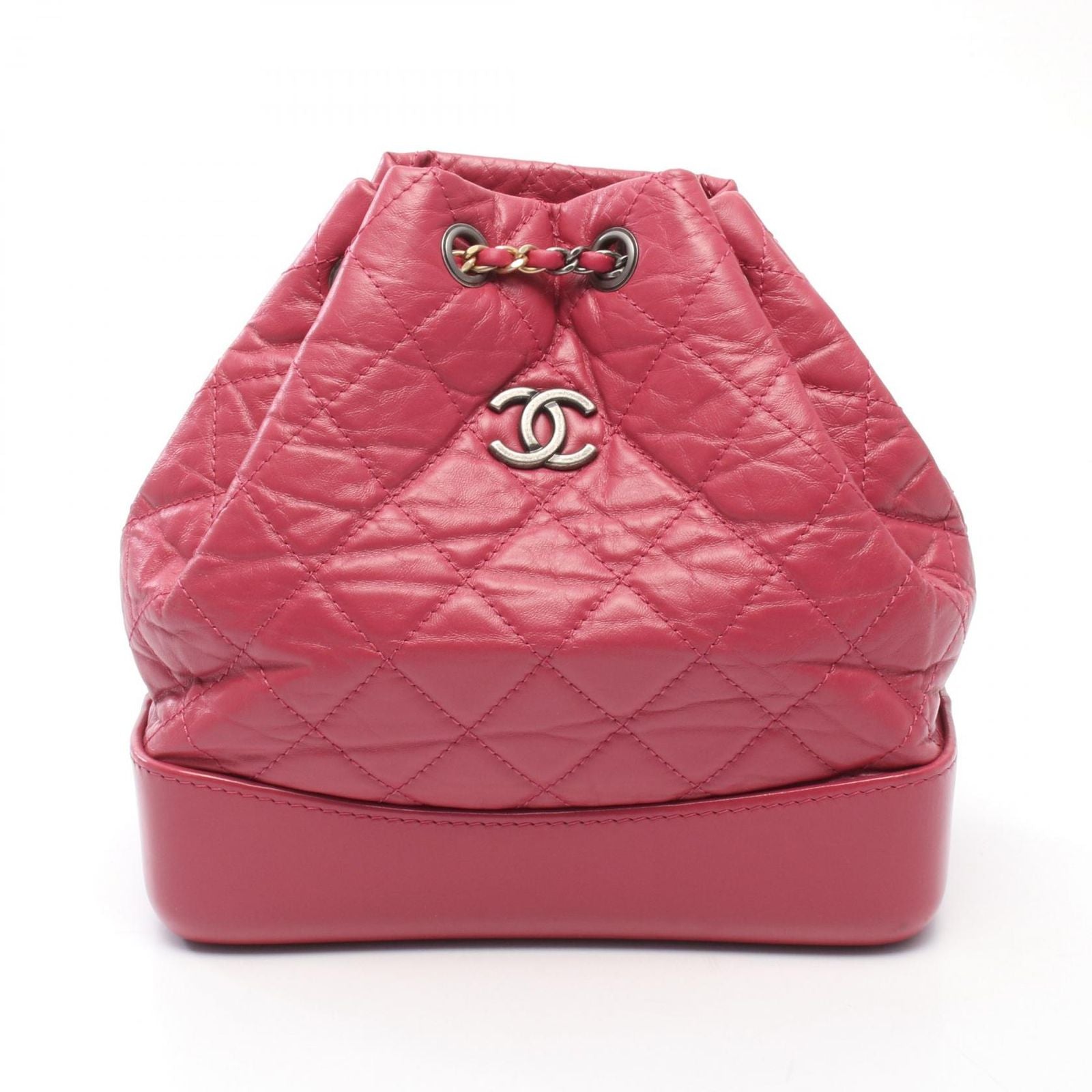 Chanel Backpack Gabriel Small Magenta Leather de Chain