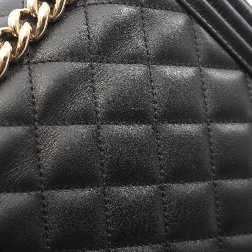 Chanel Shoulder Bag Boy Quilted Black Lambskin Boy Chain — view 9