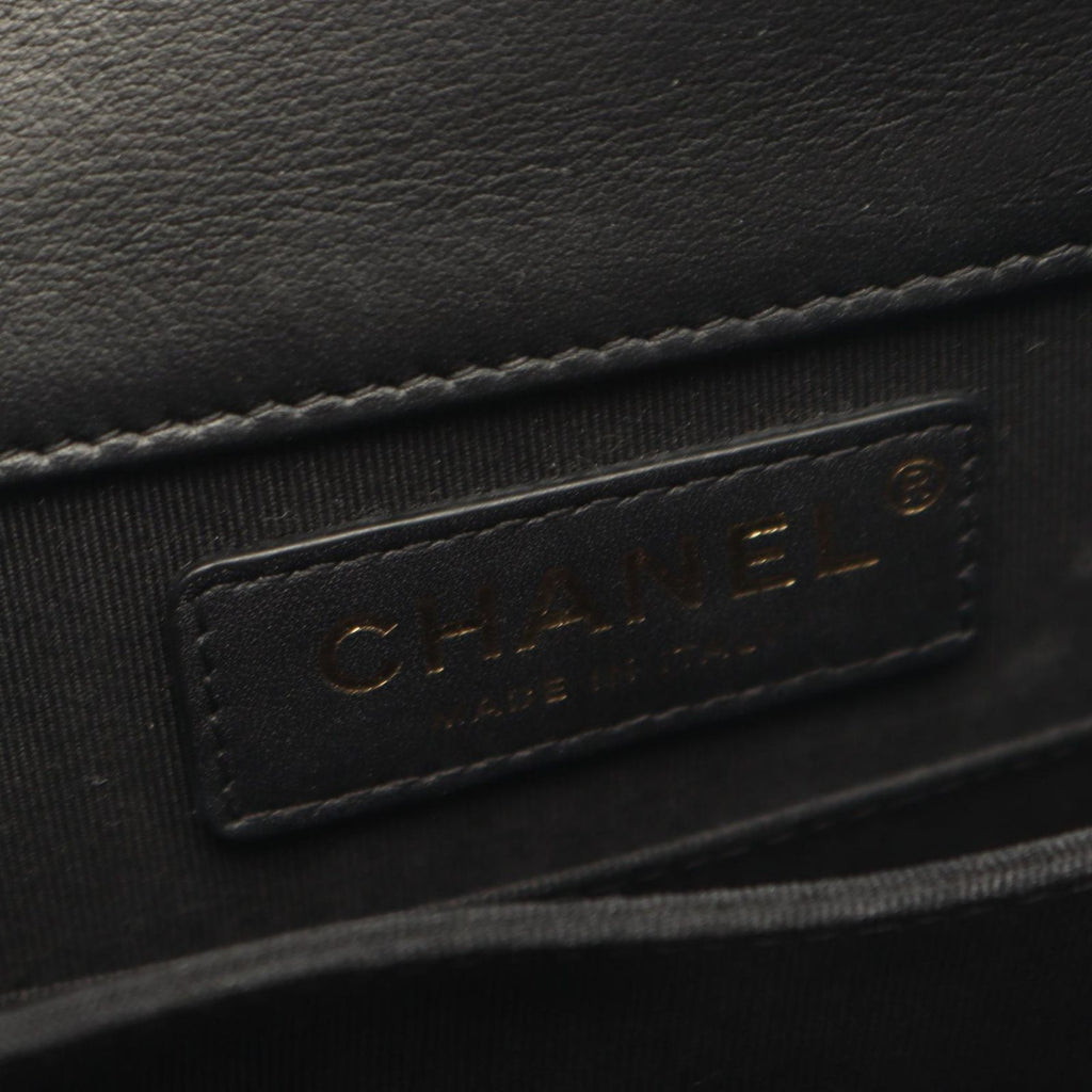 Chanel Shoulder Bag Boy Quilted Black Lambskin Boy Chain — view 4