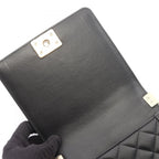 Chanel Shoulder Bag Boy Quilted Black Lambskin Boy Chain — view 6