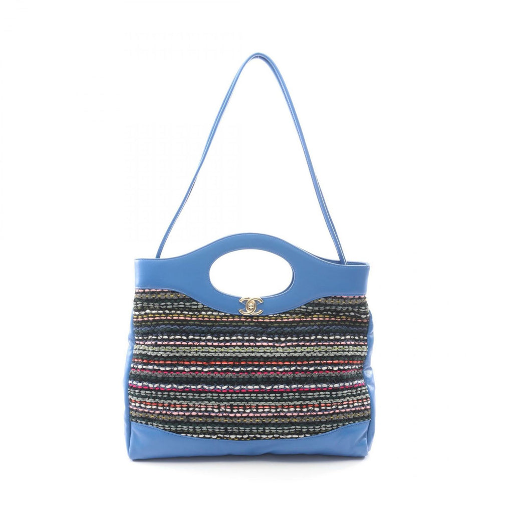 Chanel Shoulder Bag 31 Quilted 2-Way Blue Multi Lambskin Fabric 31 Large