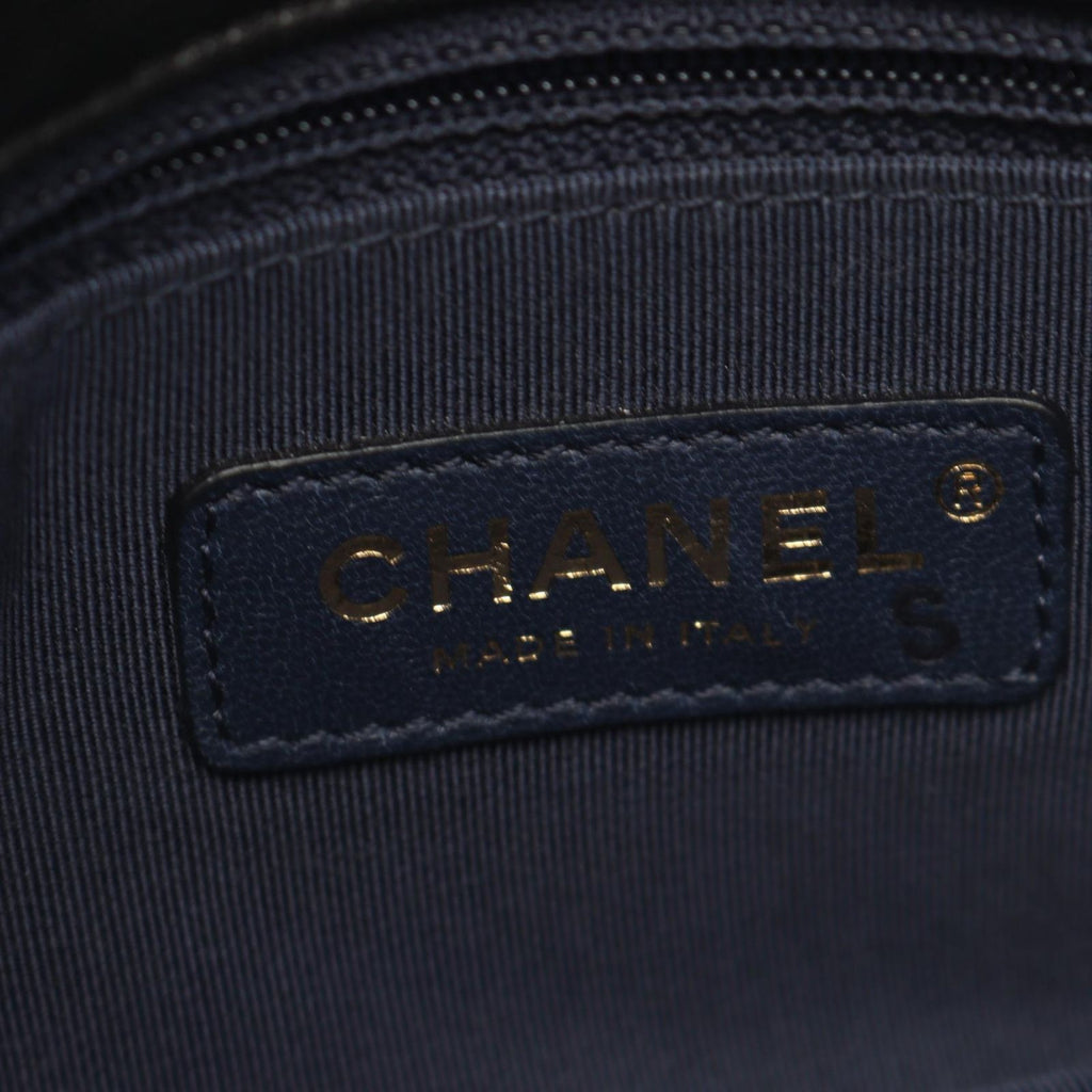 Chanel Shoulder Bag Blanc Stitch Navy Leather Small — view 5