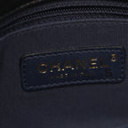 Chanel Shoulder Bag Blanc Stitch Navy Leather Small — view 5