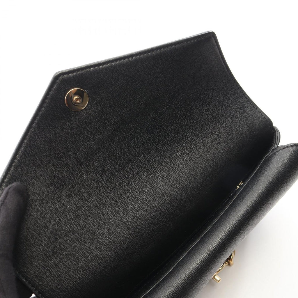 Chanel Shoulder Bag Blanc Stitch Navy Leather Small — view 8