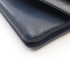 Chanel Shoulder Bag Blanc Stitch Navy Leather Small — view 9