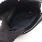 Chanel Shoulder Bag Blanc Stitch Navy Leather Small — view 3