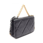 Chanel Shoulder Bag 19 Dizeneuf Quilted 2-Way Black Lambskin 19 Chain Wallet — view 2