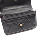Chanel Shoulder Bag 19 Dizeneuf Quilted 2-Way Black Lambskin 19 Chain Wallet — view 4