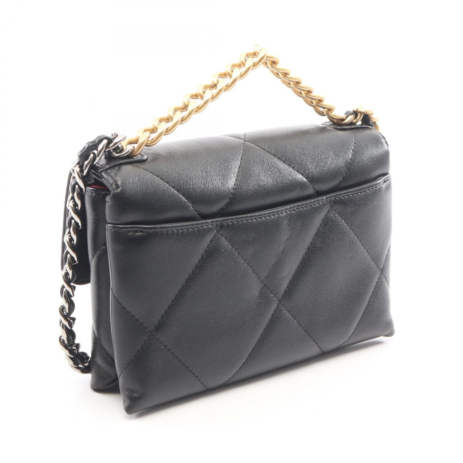 Chanel Shoulder Bag 19 Quilted 2-Way Black Lambskin 19 Mini Chain — view 2