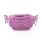 Chanel Waist Bag CC Filigree Purple Caviar Leather CC Quilted