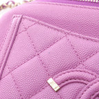 Chanel Waist Bag CC Filigree Purple Caviar Leather CC Quilted — view 6