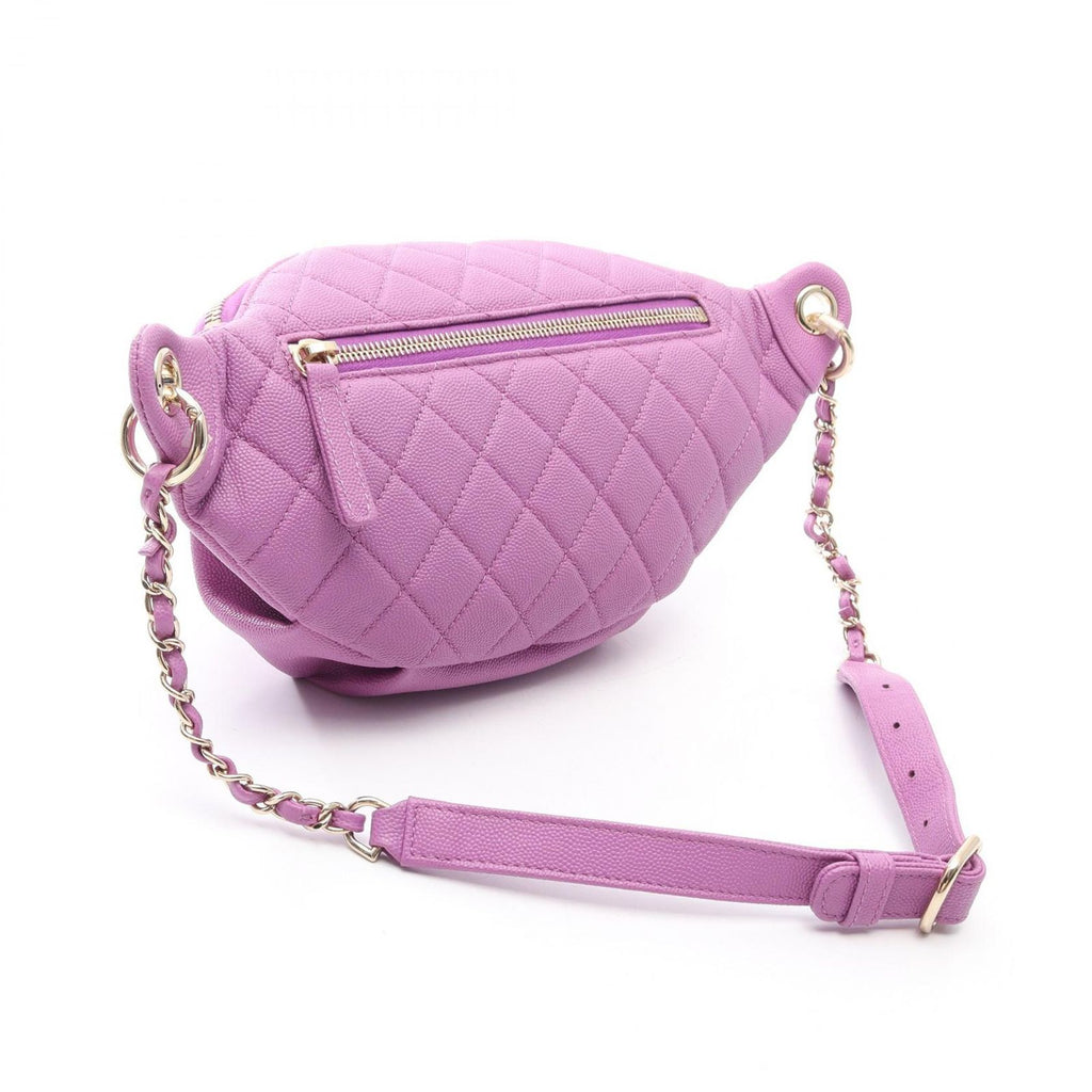 Chanel Waist Bag CC Filigree Purple Caviar Leather CC Quilted — view 2