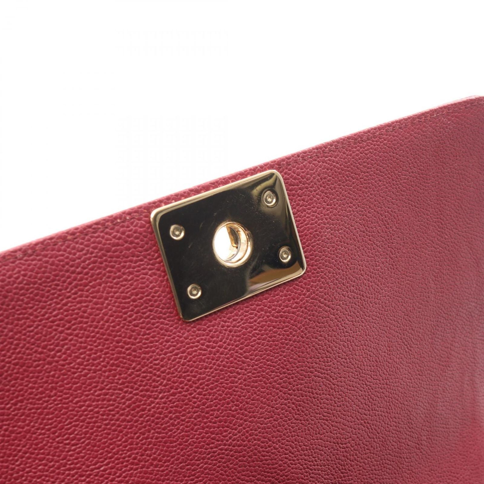 Chanel Shoulder Bag Boy Wine Red Caviar Leather Boy Stitch Chain — view 7