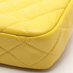 Chanel Shoulder Bag Mini Quilted Yellow Leather Small Flap Chain — view 6