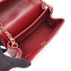 Chanel Shoulder Bag Quilted Small Wine Red Lambskin Chain — view 3